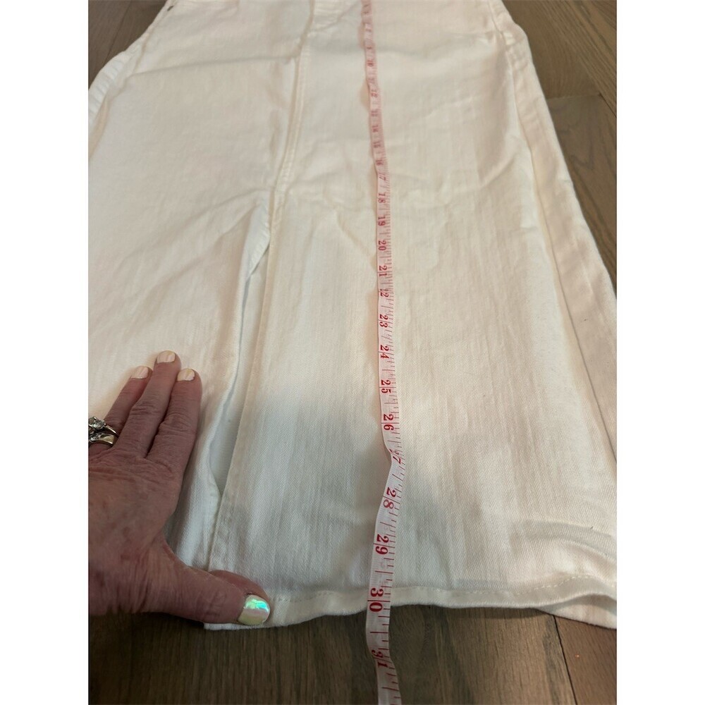LOFT Outlet Skirt Womens Size 4 White Denim Midi High Rise 5-Pocket - Picture 7 of 8